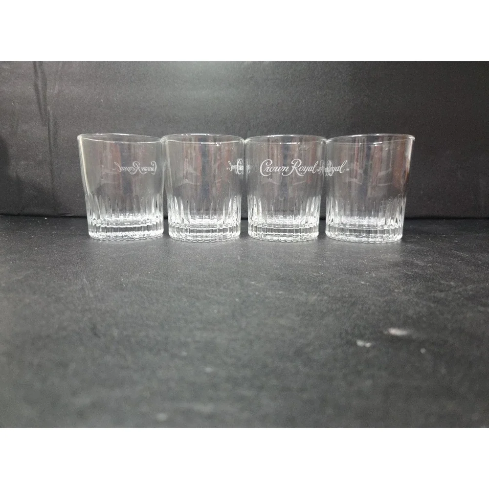 Crown Royal Whiskey Rocks Glasses, Set of 4, Limited Ed, Scotch Whiskey‎ Glass
